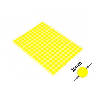 Kruhové barevné signalizační samolepky bez potisku 10mm žluté