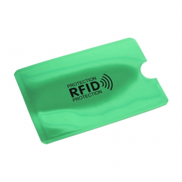 Bezpečnostní obal zelený na bezkontaktní kartu blokující RFID a NFC signál