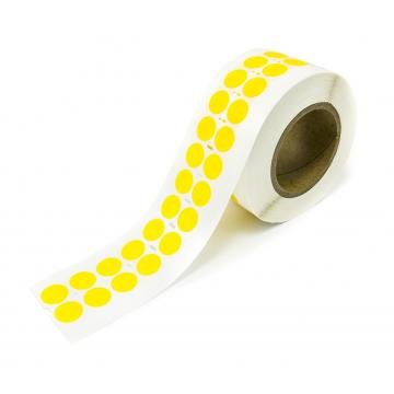 Nereziduální žlutá kruhová VOID samolepka s vysokou přilnavostí 20mm