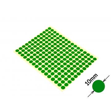 Kruhové barevné signalizační samolepky bez potisku 10mm zelené