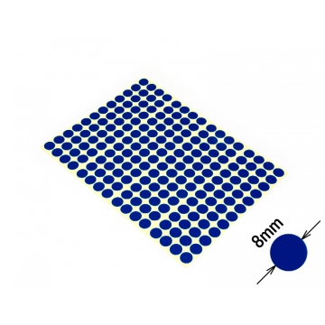 Kruhové barevné signalizační samolepky bez potisku 8mm modré