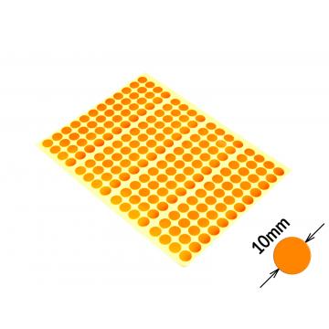 Kruhové barevné signalizační samolepky bez potisku 10mm oranžové
