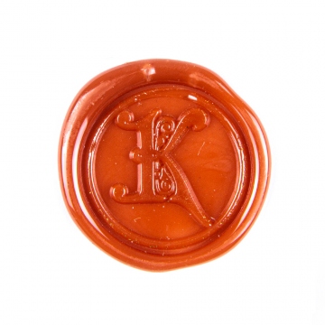 Ruční razidlo (pečeť) do vosku - dekorativní písmeno K