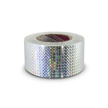 Hologramová samolepicí páska 50mm, motiv stříbrné čtverečky