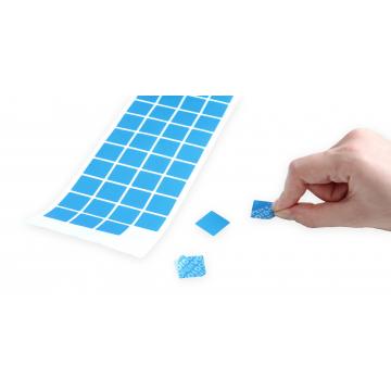 Nereziduální modrá čtvercová VOID samolepka s vysokou přilnavostí