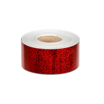 Hologramová samolepicí páska motiv 8 kolečka - šíře 5cm - červená