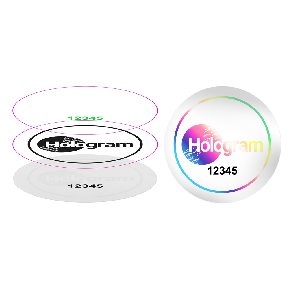 Transparentní jednovrstvý hologram s vlastním designem