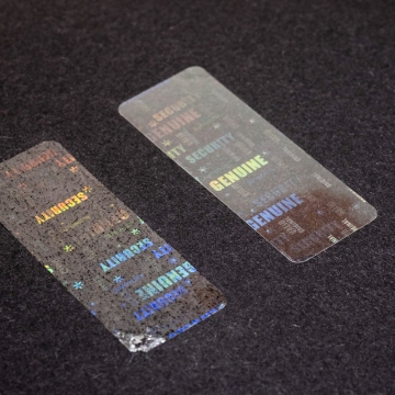 Transparentní pečetící film se skrytým hologramem štítky 45x17 mm