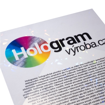 Samolepící transparentní holografická fólie A4 pro potisk a tvorbu samolepek - motiv střepy