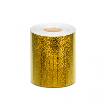 Hologramová samolepicí páska motiv kolečka - šíře 10cm - zlatá