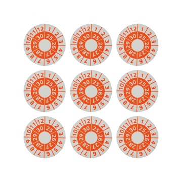 Kalibrační samolepka 2025, 2026, 2027, 2028, 2029, 2030 oranžová 12mm