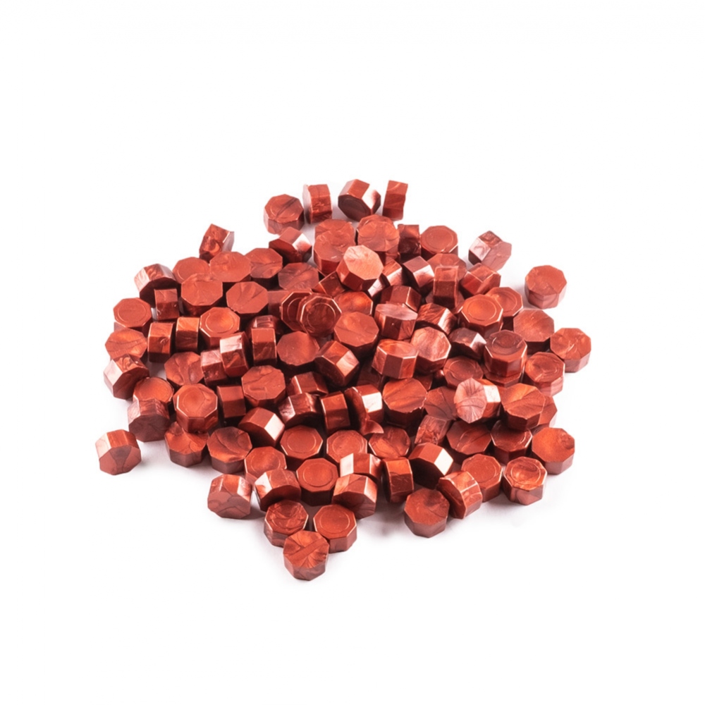Pečetní vosk červeno hnědá metalická - granulovaný 30g - Typ 3