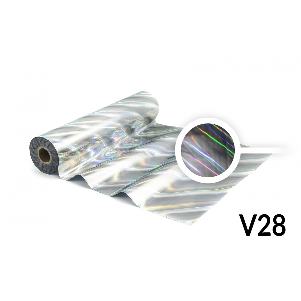 Fólie pro Hot Stamping - V28 hologramová diagonální stříbrná