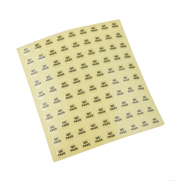 QC PASS transparentní vinylová samolepka 7 mm