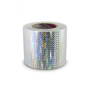 Hologramová samolepicí páska 100mm, motiv stříbrné čtverečky