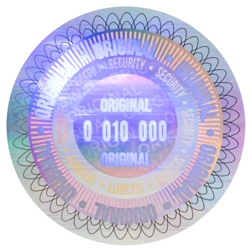 Pár certifikačních holografických číslovaných plomb s UV ochranným prvkem
