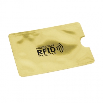 Bezpečnostní obal zlatý na bezkontaktní kartu blokující RFID a NFC signál