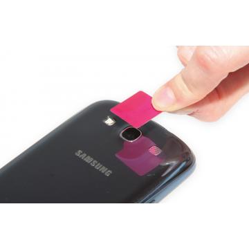 Nereziduální VOID samolepka na kamery telefonů - červená 20 x 20 mm