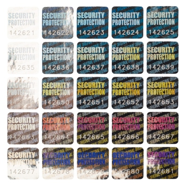 Holografická čtvercová malá číslovaná plomba 