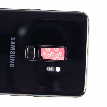 Nereziduální obdelníková VOID samolepka na fotoaparáty telefonů obdelník 40x10mm červená