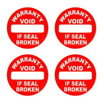 Vinylová záruční samolepka Waranty VOID if seal broken červená 20mm