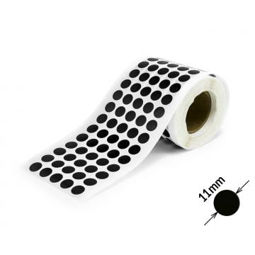 Kulaté černé papírové samolepky s plastovou laminací 11mm
