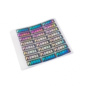 Jednovrstvá číslovaná bezpečnostní plomba s VOID vrstvou a vysokou přilnavostí 45x17mm